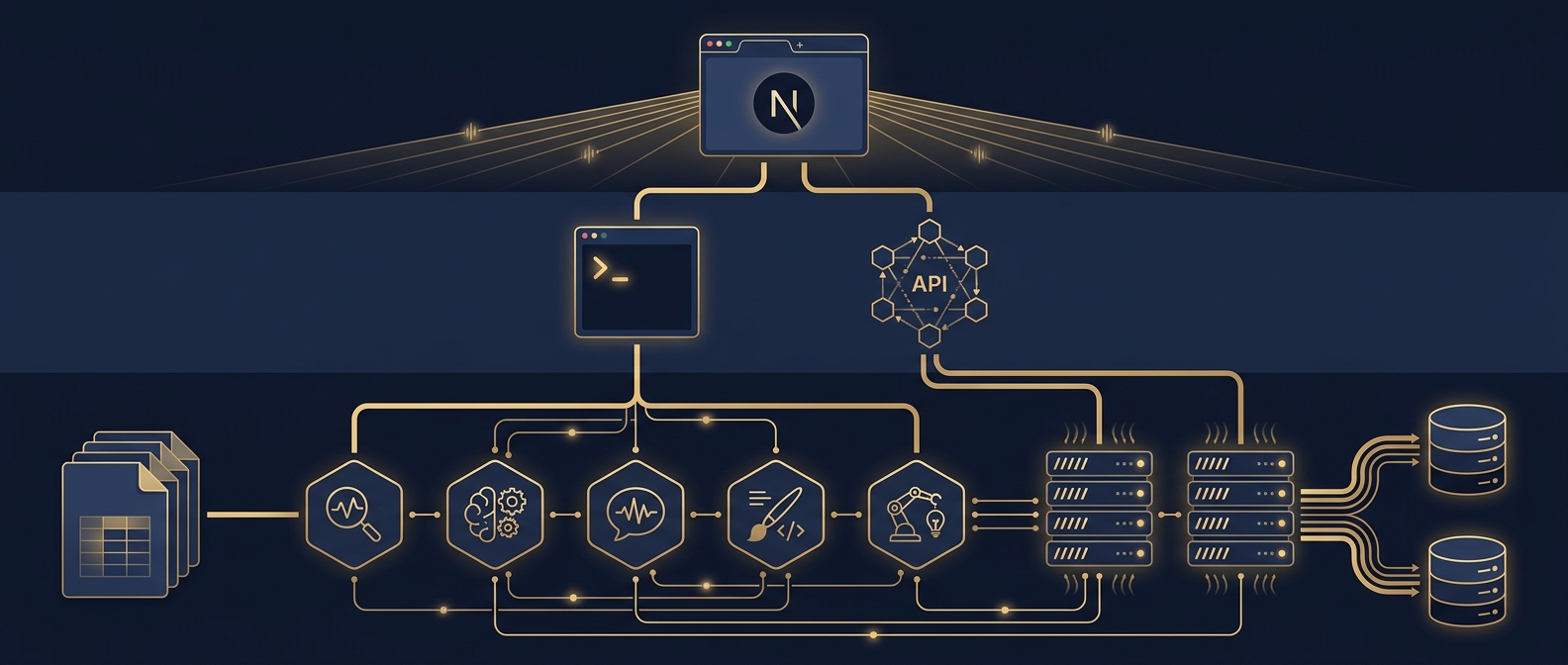 System architecture — skills, agents, dashboard, and MCP servers