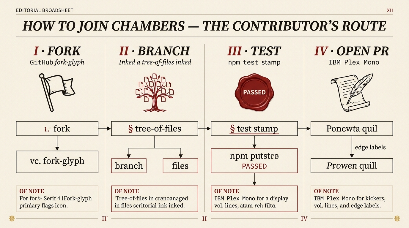 Contributors route (broadsheet rebrand) — fork, branch, test, open PR